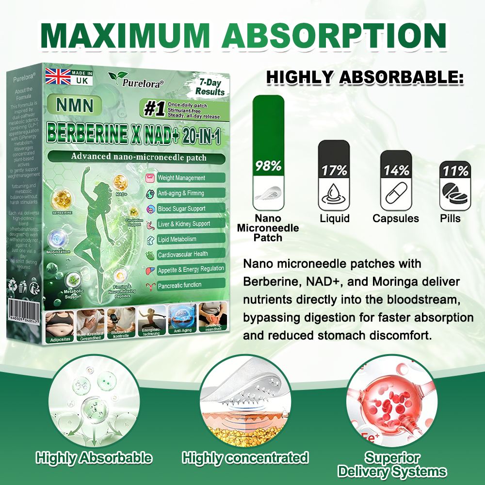𝐏𝐮𝐫𝐞𝐥𝐨𝐫𝐚® NAD × 𝐄𝐆𝐂𝐆 20-𝐢𝐧-𝟏 𝐀𝐝𝐯𝐚𝐧𝐜𝐞𝐝 𝐍𝐚𝐧𝐨 𝐌𝐢𝐜𝐫𝐨𝐧𝐞𝐞𝐝𝐥𝐞 𝐏𝐚𝐭𝐜𝐡 (💧𝐉𝐮𝐬𝐭 𝐨𝐧𝐜𝐞 𝐚 𝐝𝐚𝐲, 𝐯𝐢𝐬𝐢𝐛𝐥𝐞 𝐜𝐡𝐚𝐧𝐠𝐞𝐬 𝐢𝐧 𝟕 𝐝𝐚𝐲𝐬) ✅𝐅𝐨𝐫 𝐨𝐛𝐞𝐬𝐢𝐭𝐲, 🅛🅞🅞🅢🅔 🅢🅚🅘🅝,𝐝𝐢𝐚𝐛𝐞𝐭𝐞𝐬, 𝐬𝐥𝐞𝐞𝐩 𝐚𝐩𝐧𝐞𝐚, 𝐣𝐨𝐢𝐧𝐭 𝐢𝐬𝐬𝐮𝐞𝐬, 𝐚𝐧𝐝 𝐦𝐨𝐫𝐞