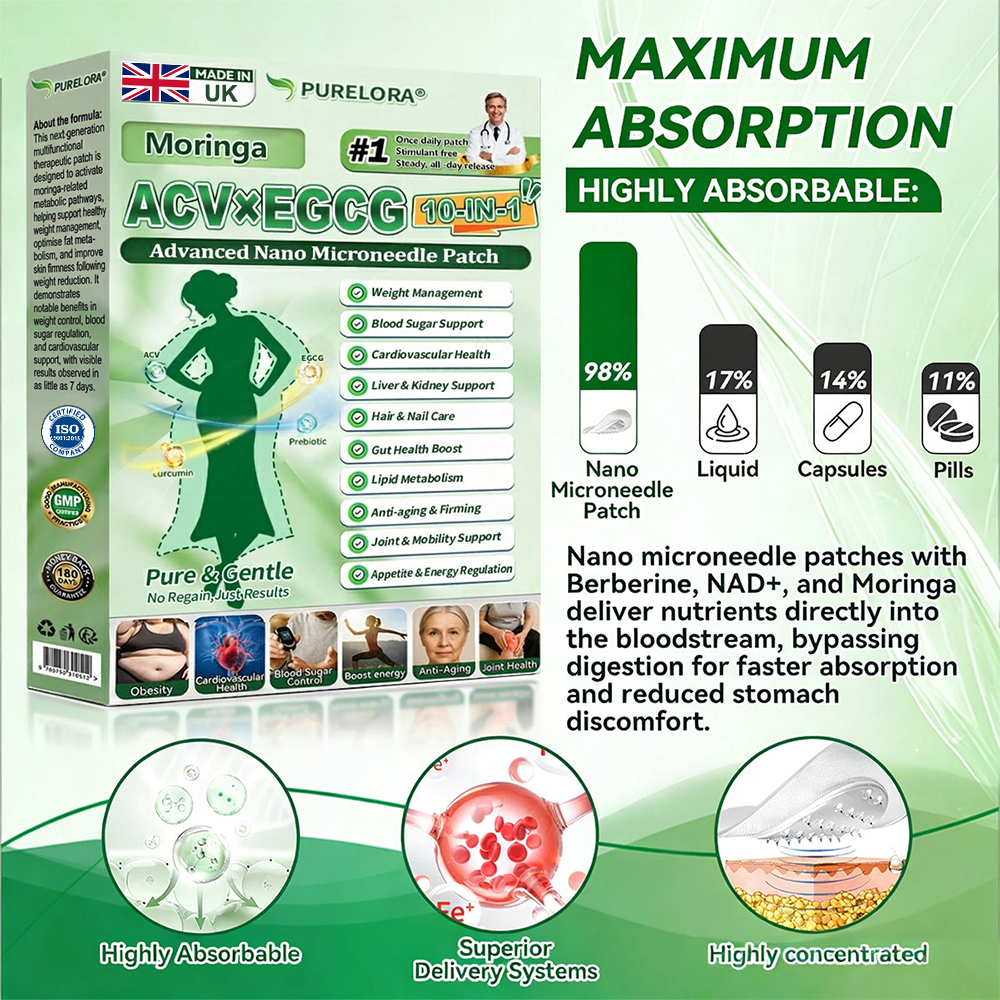 𝐏𝐮𝐫𝐞𝐥𝐨𝐫𝐚® 𝐀𝐂𝐕 × 𝐄𝐆𝐂𝐆 𝟏𝟎-𝐢𝐧-𝟏 𝐀𝐝𝐯𝐚𝐧𝐜𝐞𝐝 𝐍𝐚𝐧𝐨 𝐌𝐢𝐜𝐫𝐨𝐧𝐞𝐞𝐝𝐥𝐞 𝐏𝐚𝐭𝐜𝐡 (💧𝐉𝐮𝐬𝐭 𝐨𝐧𝐜𝐞 𝐚 𝐝𝐚𝐲, 𝐯𝐢𝐬𝐢𝐛𝐥𝐞 𝐜𝐡𝐚𝐧𝐠𝐞𝐬 𝐢𝐧 𝟕 𝐝𝐚𝐲𝐬) ✅𝐅𝐨𝐫 𝐨𝐛𝐞𝐬𝐢𝐭𝐲, 🅛🅞🅞🅢🅔 🅢🅚🅘🅝,𝐝𝐢𝐚𝐛𝐞𝐭𝐞𝐬, 𝐬𝐥𝐞𝐞𝐩 𝐚𝐩𝐧𝐞𝐚, 𝐣𝐨𝐢𝐧𝐭 𝐢𝐬𝐬𝐮𝐞𝐬, 𝐚𝐧𝐝 𝐦𝐨𝐫𝐞