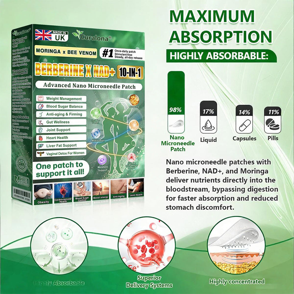 𝐎𝐟𝐟𝐢𝐜𝐢𝐚𝐥 𝗨𝗞 𝐒𝐭𝐨𝐫𝐞   | 🧑‍⚕️🩺🎈 Curalona® Moringa · Berberine × NAD+ 𝟏𝟎-𝐢𝐧-𝟏 𝐀𝐝𝐯𝐚𝐧𝐜𝐞𝐝 𝐍𝐚𝐧𝐨 𝐌𝐢𝐜𝐫𝐨𝐧𝐞𝐞𝐝𝐥𝐞 𝐏𝐚𝐭𝐜𝐡 — 𝐎𝐧𝐜𝐞 𝐃𝐚𝐢𝐥𝐲, 𝐕𝐢𝐬𝐢𝐛𝐥𝐞 𝐑𝐞𝐬𝐮𝐥𝐭𝐬 𝐢𝐧 𝟕 𝐃𝐚𝐲𝐬