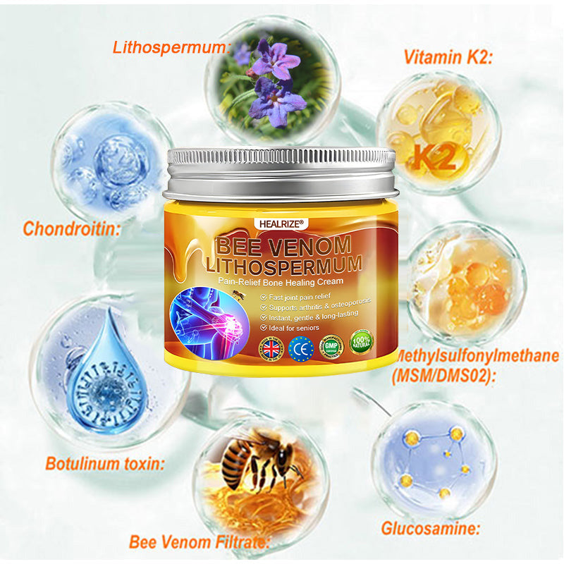 Official Only Store Healrize®🔥 BEE VENOM LITHOSPERMUM Pain-Relief Bone Healing Cream 👑👑(Specially for older adults)