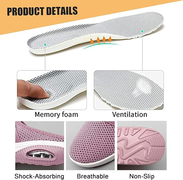 (🔥 LAST DAY SALE-80% OFF🔥)Free shipping-BQODQO® Diabetic Air-Cushion Slip-On Walking Shoes, Orthopedic Diabetic Slippers, with Arch-Support for Women