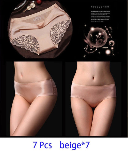 7Pcs Women's Pants exy Panties 2022 Women's Iace lingerie Solid Color Seamless briefs Mid-Rise Briefs Woman cotton underwear