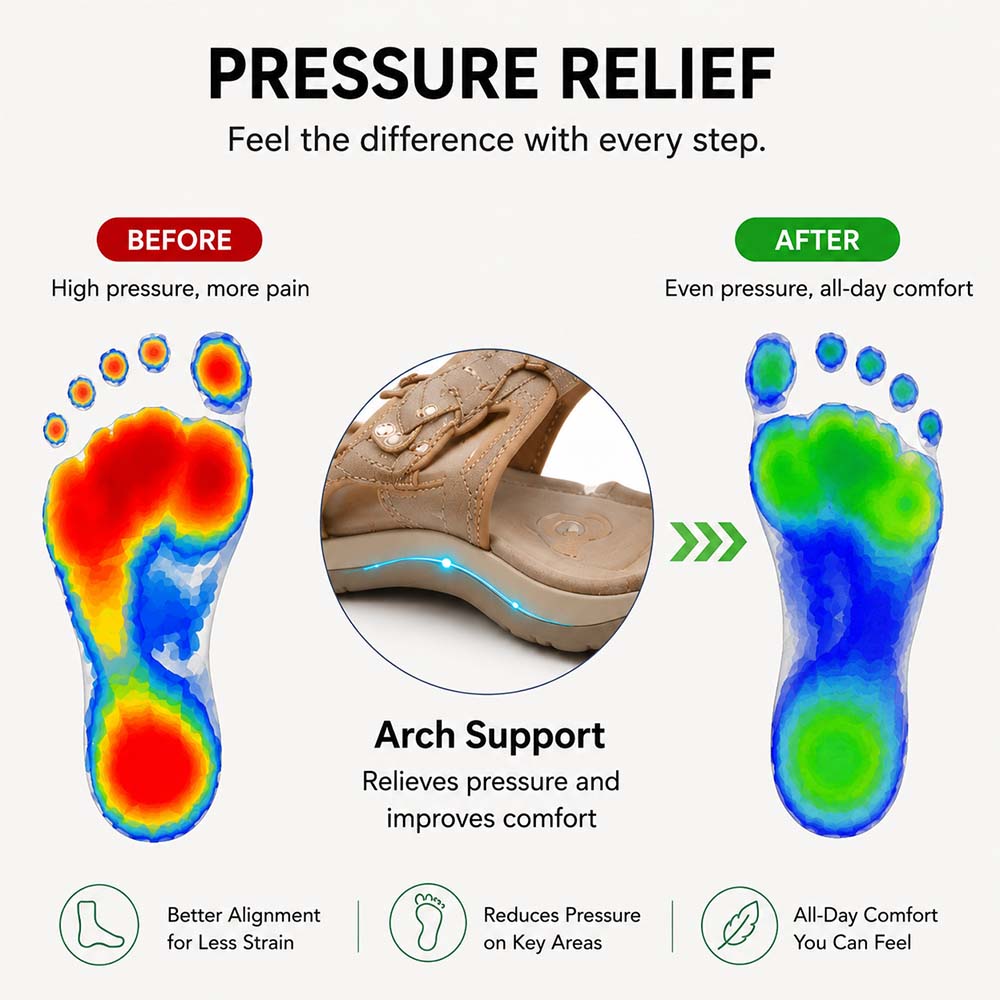 LAST DAY SALE-80% OFF 🏆 2026 Best Seller – Women’s Most Wanted Soft Arch Support & Adjustable Sandals ☁️💆‍♀️